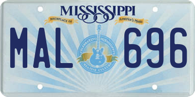 MS license plate MAL696