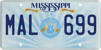 MS license plate MAL699