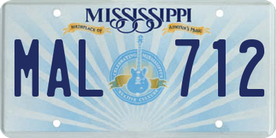 MS license plate MAL712