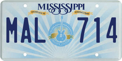 MS license plate MAL714