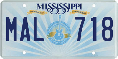 MS license plate MAL718
