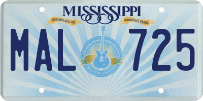 MS license plate MAL725