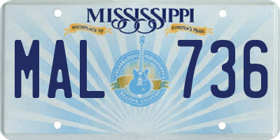 MS license plate MAL736