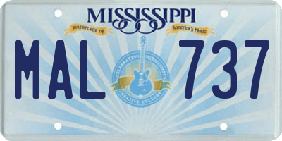MS license plate MAL737
