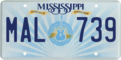 MS license plate MAL739