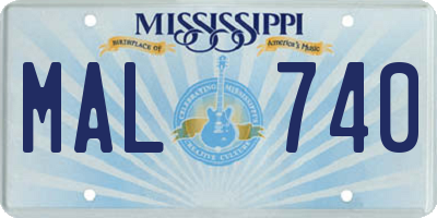 MS license plate MAL740