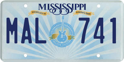 MS license plate MAL741