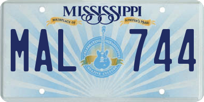 MS license plate MAL744