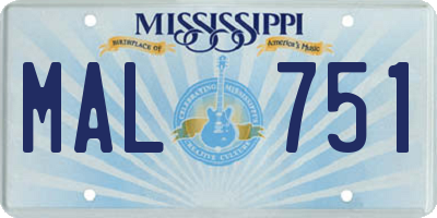 MS license plate MAL751