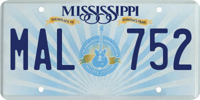 MS license plate MAL752