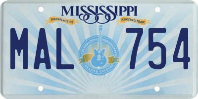 MS license plate MAL754