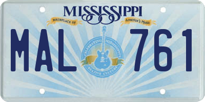 MS license plate MAL761