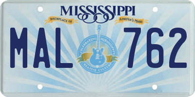 MS license plate MAL762
