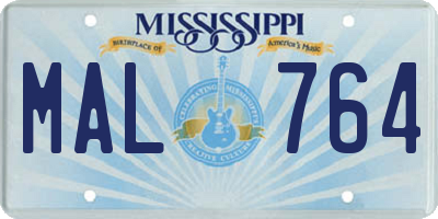 MS license plate MAL764