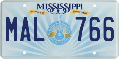 MS license plate MAL766