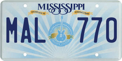 MS license plate MAL770