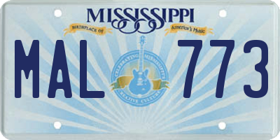MS license plate MAL773
