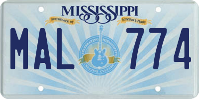 MS license plate MAL774