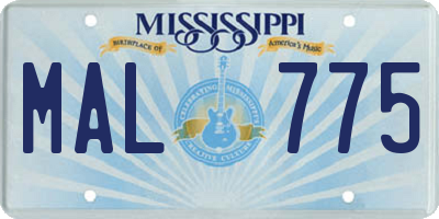 MS license plate MAL775