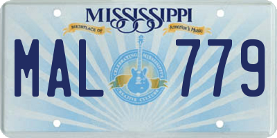 MS license plate MAL779