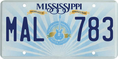 MS license plate MAL783
