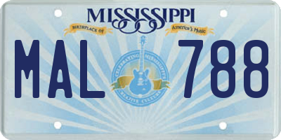 MS license plate MAL788