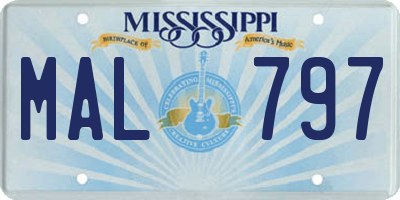 MS license plate MAL797