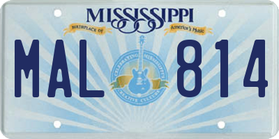MS license plate MAL814