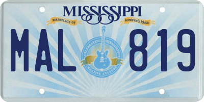 MS license plate MAL819