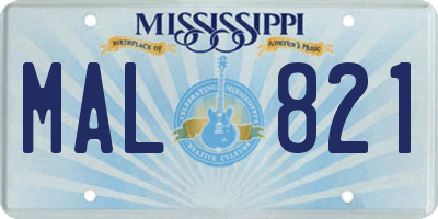 MS license plate MAL821
