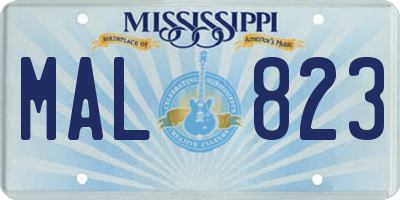 MS license plate MAL823