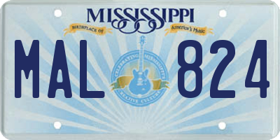 MS license plate MAL824