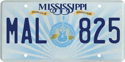 MS license plate MAL825