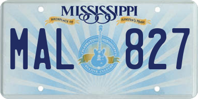 MS license plate MAL827