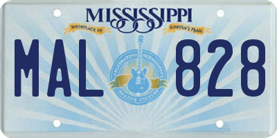 MS license plate MAL828