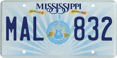MS license plate MAL832