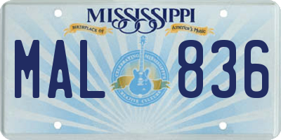MS license plate MAL836