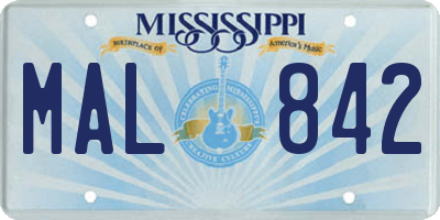 MS license plate MAL842