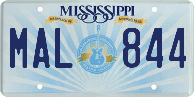 MS license plate MAL844