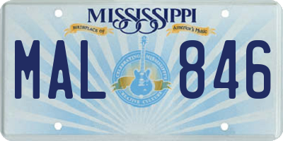MS license plate MAL846