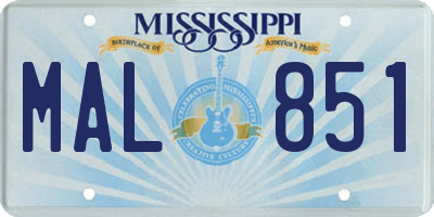MS license plate MAL851