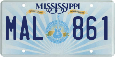 MS license plate MAL861