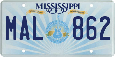 MS license plate MAL862