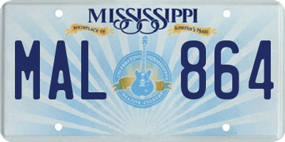 MS license plate MAL864