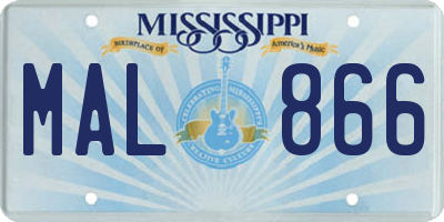 MS license plate MAL866
