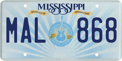 MS license plate MAL868