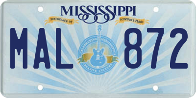 MS license plate MAL872