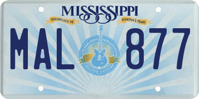 MS license plate MAL877
