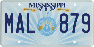 MS license plate MAL879