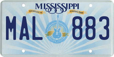 MS license plate MAL883